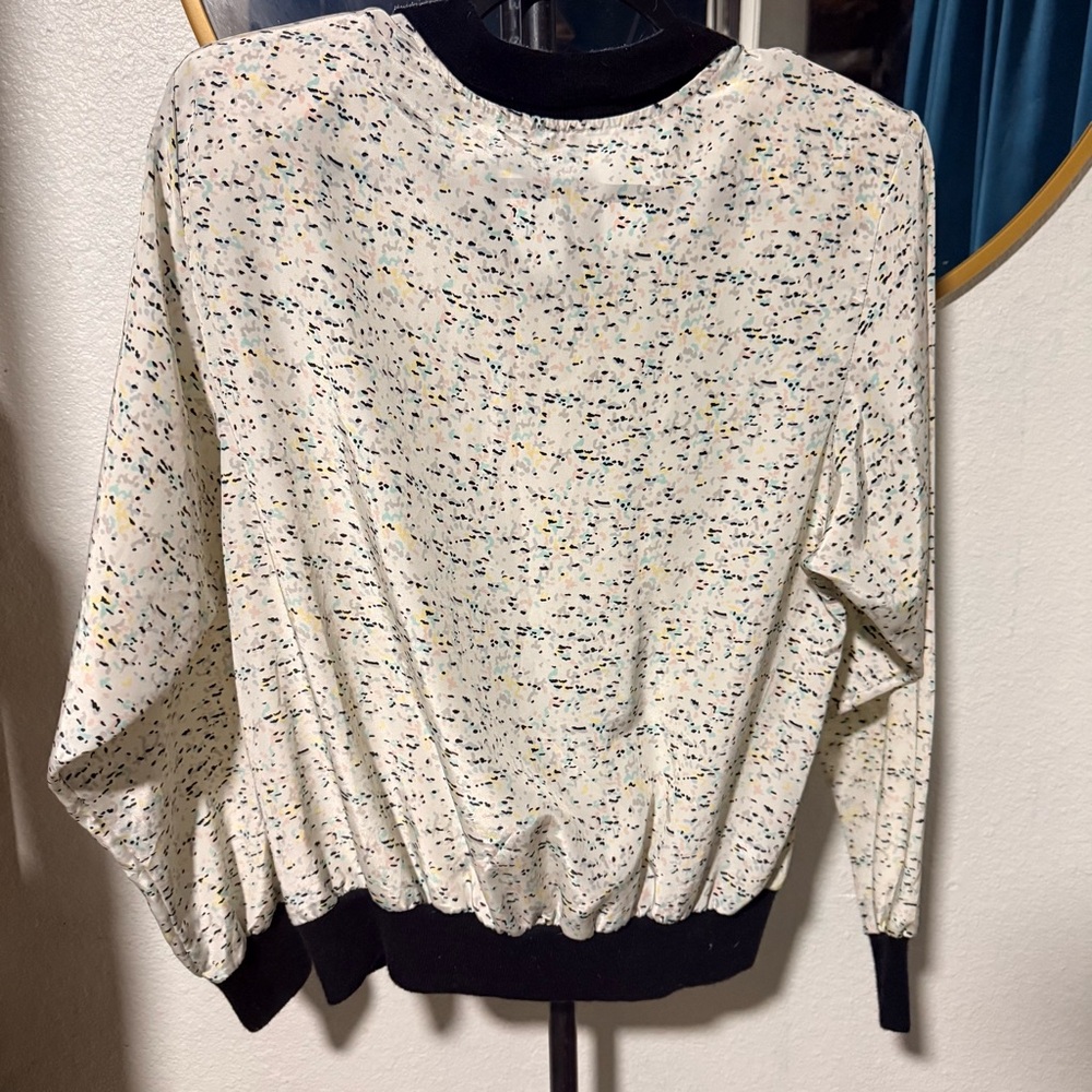 Notations Black and White Patterned Blouse - image 4